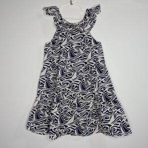 Vineyard Vines for Target white blue ocean sailboat sleeveless ruffle dress 7/8